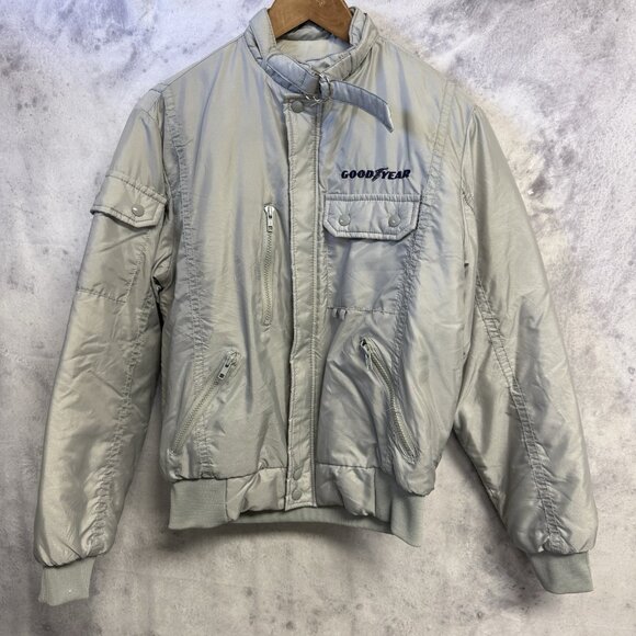 Vintage Swingster Goodyear Race Jacket Mens Medium 21x24.5 Bomber - Picture 1 of 8